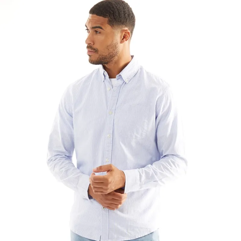 Online JACK & JONES Herre Classic Oxford Langærmet shirts Blå