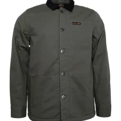 Best Bench Herre Clemens Sherpaforet Twill Arbejdsjakke Khaki kakigrøn
