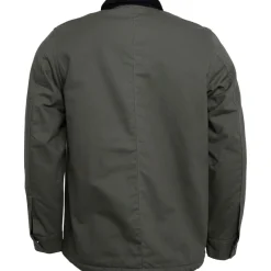 Best Bench Herre Clemens Sherpaforet Twill Arbejdsjakke Khaki kakigrøn
