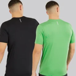 Sale Reebok Herre Clyde Performance To Pak T-Shirts Sort/​Upgrade Grøn