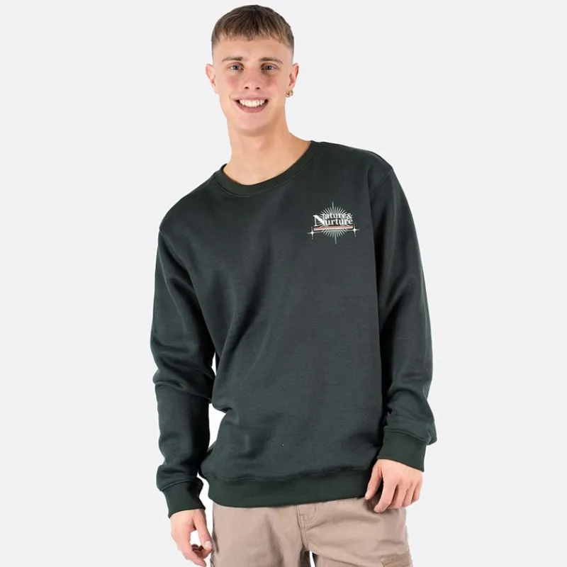 Marcus Herre Colin Print Sweatshirt Dybt Grøn Mørkegrøn