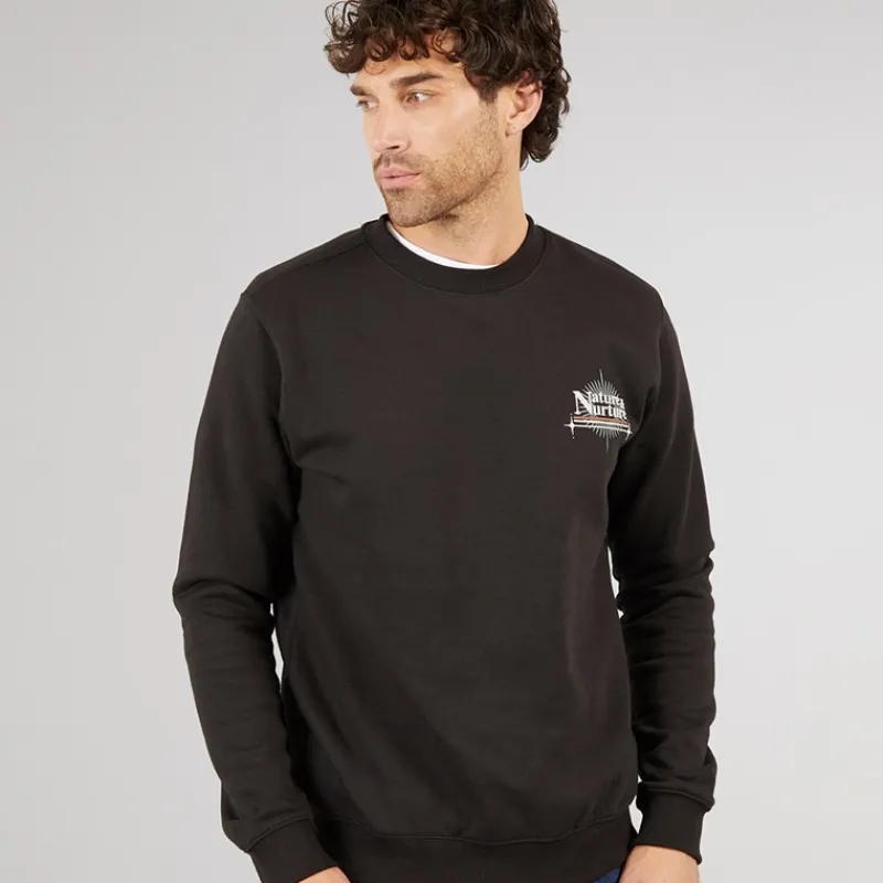 Sale Marcus Herre Colin Print Sweatshirt Sort