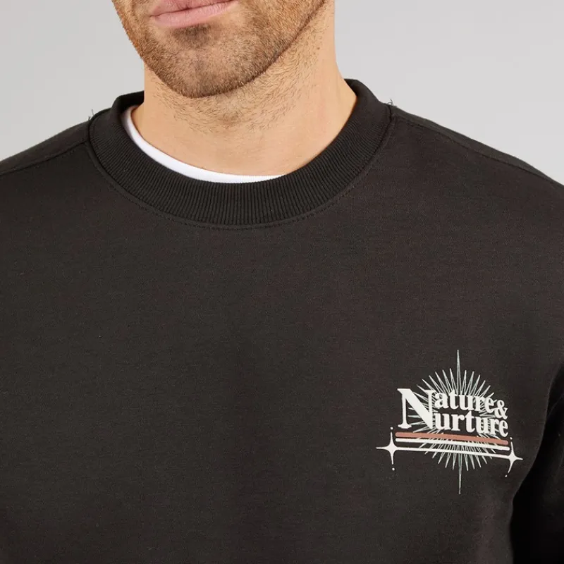 Sale Marcus Herre Colin Print Sweatshirt Sort