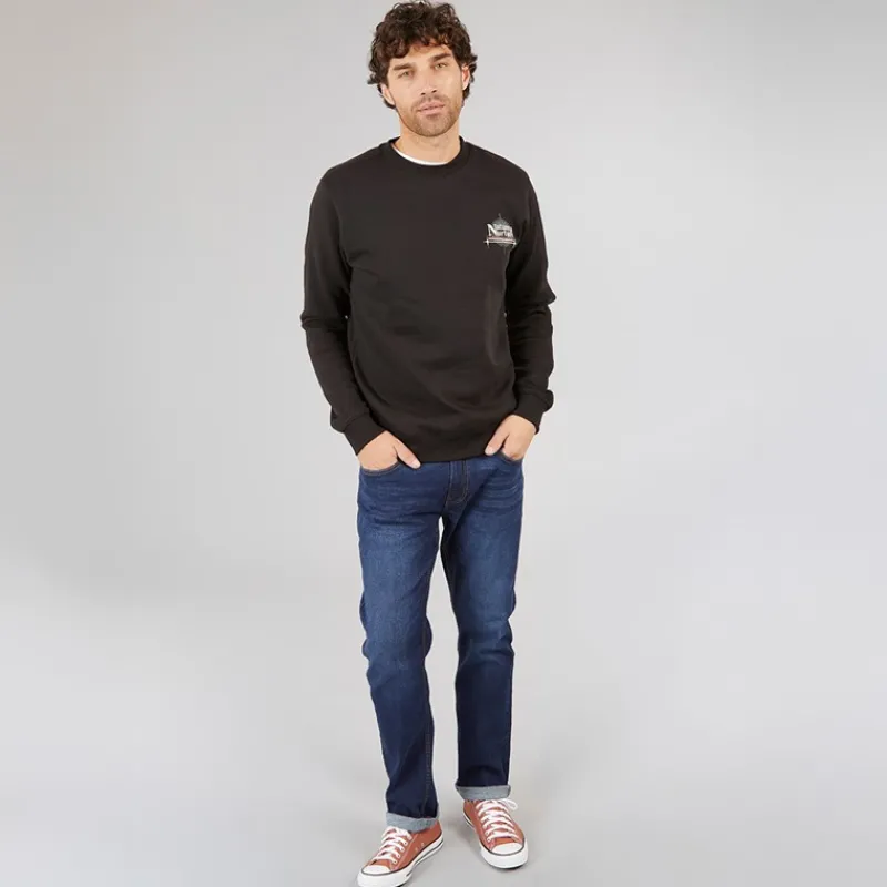 Sale Marcus Herre Colin Print Sweatshirt Sort