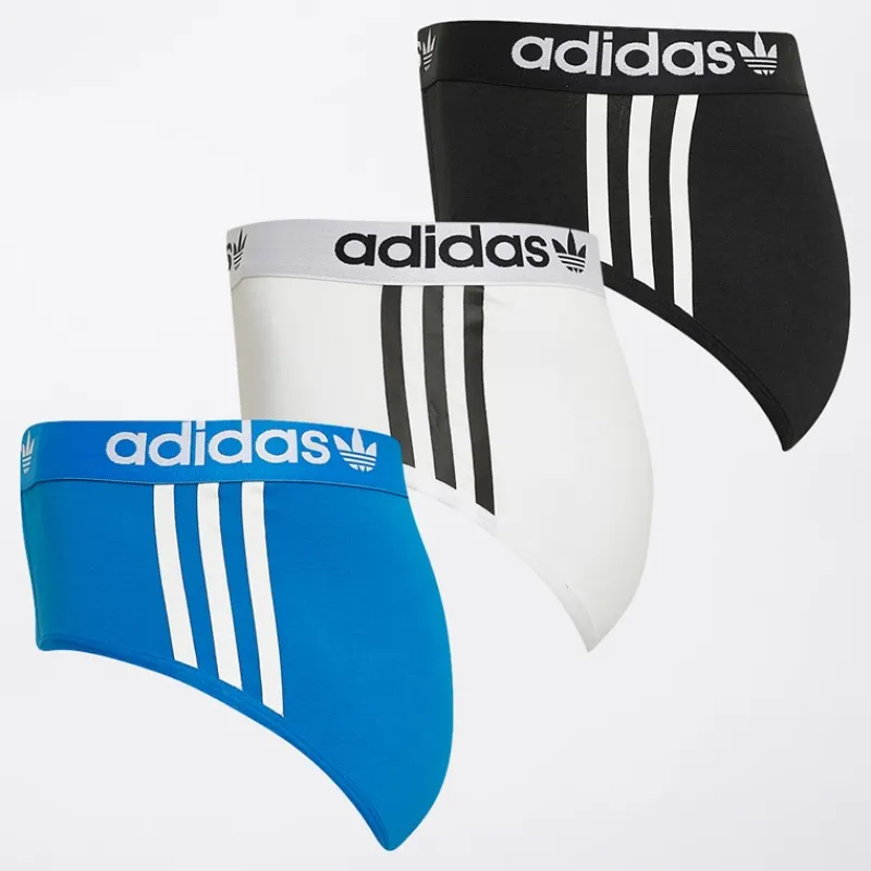 Outlet adidas Originals Herre Comfort Flex 3-Stripes Tre Pak Underbukser Sort/Blå/Hvid