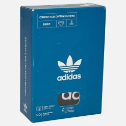 Outlet adidas Originals Herre Comfort Flex 3-Stripes Tre Pak Underbukser Sort/Blå/Hvid