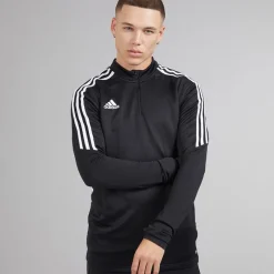 Outlet adidas Herre Condivo 22 1/4 lynlås træningstop Sort/Hvid