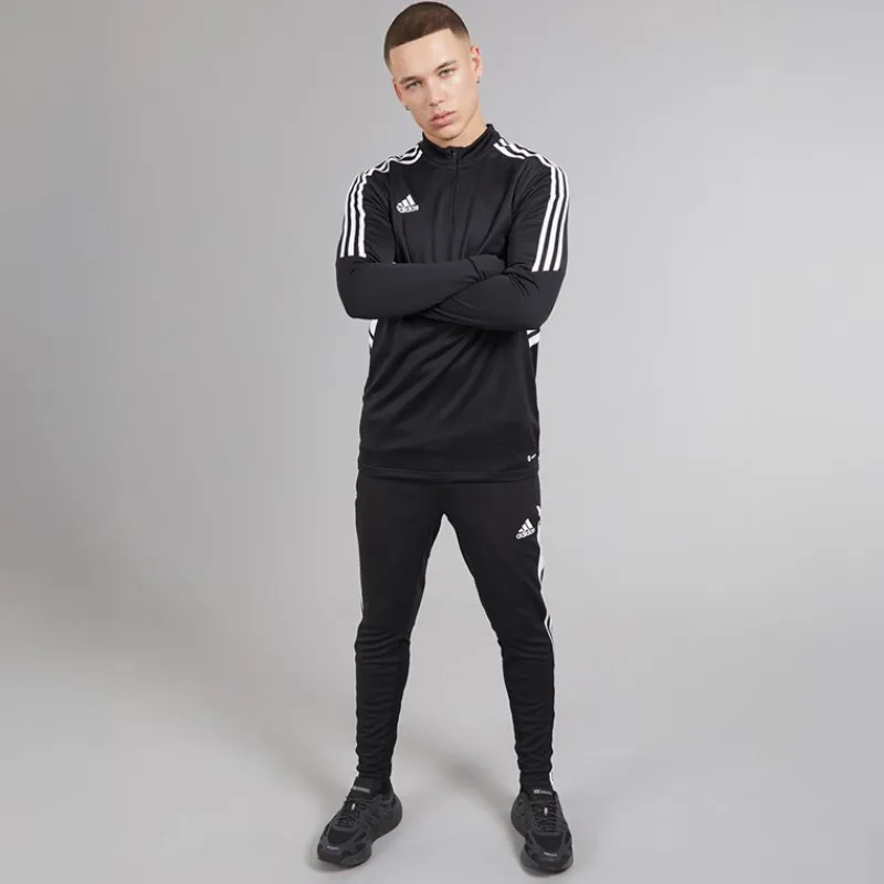 Outlet adidas Herre Condivo 22 1/4 lynlås træningstop Sort/Hvid