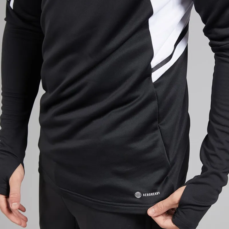 Outlet adidas Herre Condivo 22 1/4 lynlås træningstop Sort/Hvid