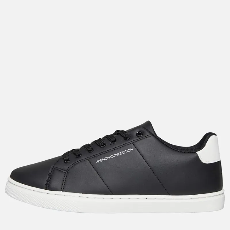 Sale French Connection Herre Contrast Heel Tennis Sneakers Sort