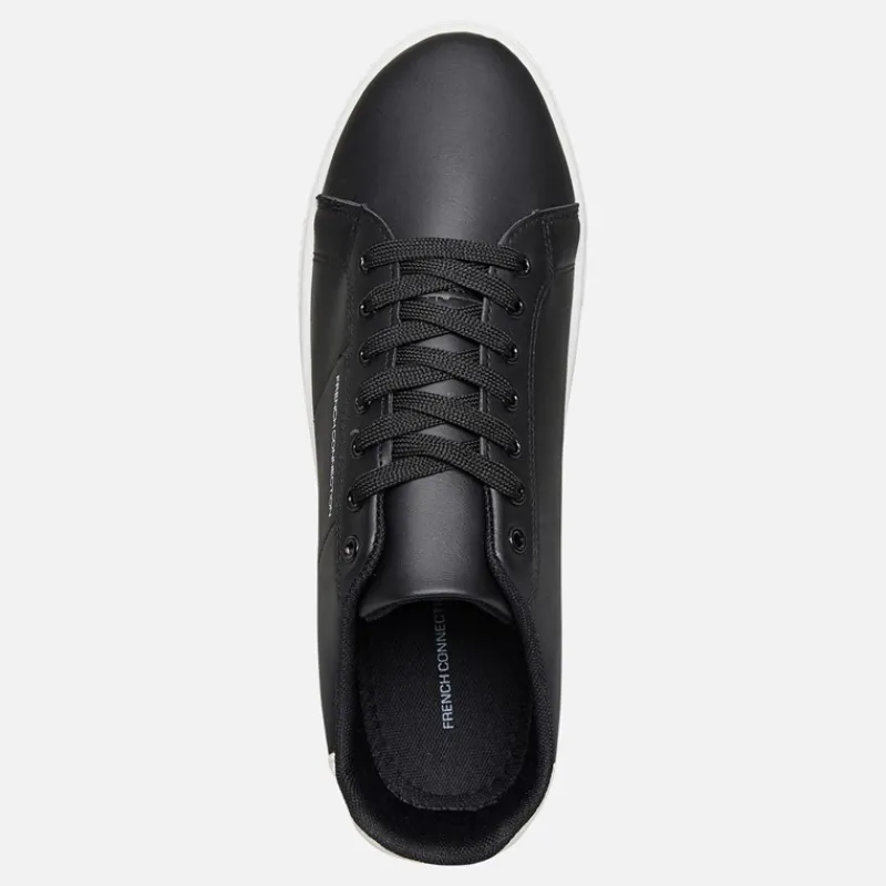 Sale French Connection Herre Contrast Heel Tennis Sneakers Sort
