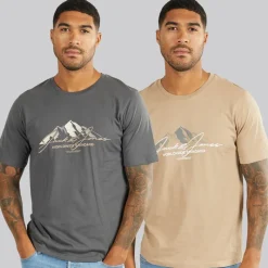 Best JACK & JONES Herre Cover Mountain To Pak T-shirts Asfalt/Silver Mink