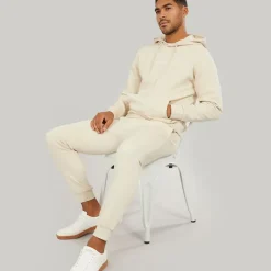 Clearance JACK & JONES Herre Cover Script Tracksuit Moonbeam beige