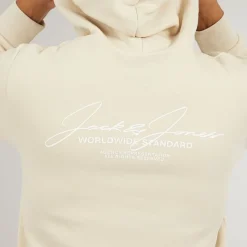 Clearance JACK & JONES Herre Cover Script Tracksuit Moonbeam beige