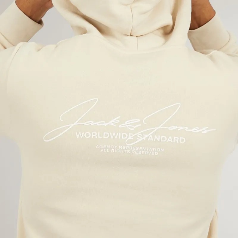 Clearance JACK & JONES Herre Cover Script Tracksuit Moonbeam beige