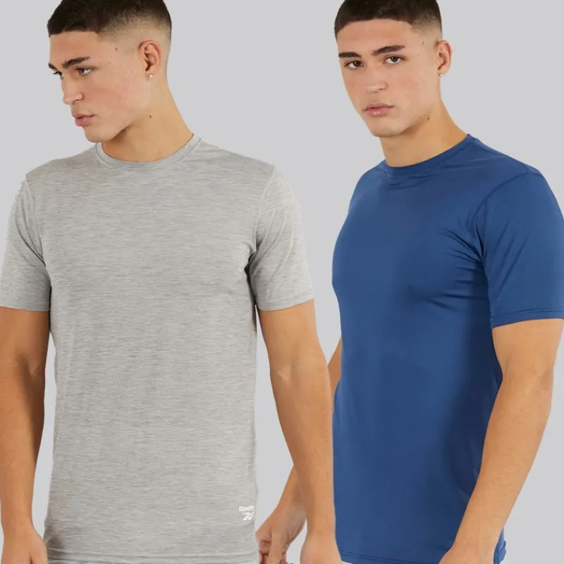Discount Reebok Herre Craig Performance To Pak T Shirts Batik Blå/Grå Marl