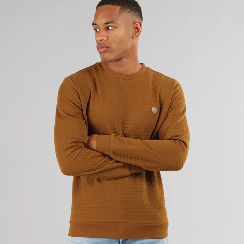 Outlet Indicode Herre Dash Sweatshirt Gummi Brun