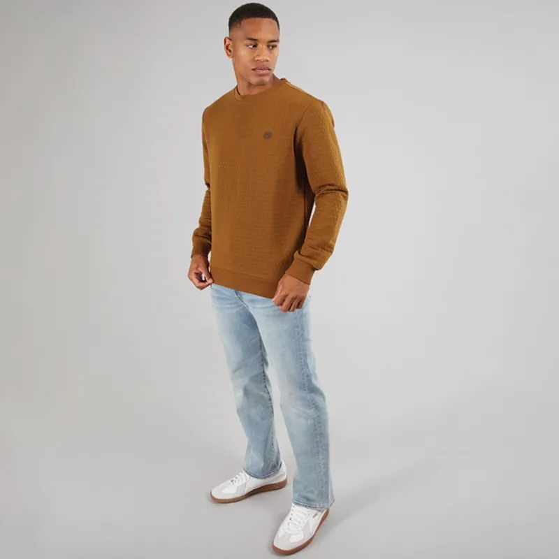 Outlet Indicode Herre Dash Sweatshirt Gummi Brun