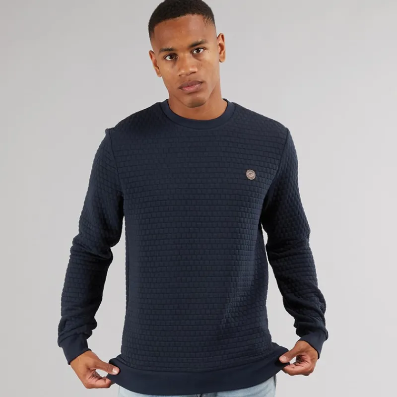 Online Indicode Herre Dash Sweatshirt Navy Marineblå