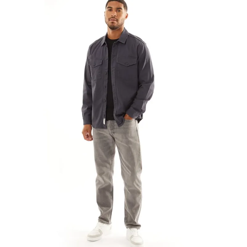 Outlet JACK & JONES Herre Dave Stretch Overshirt Blå Blazer Marineblå
