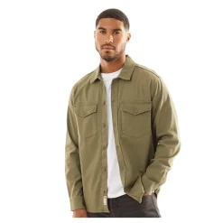 Online JACK & JONES Herre Dave Stretch Overshirt Støvgrå Olivengrøn