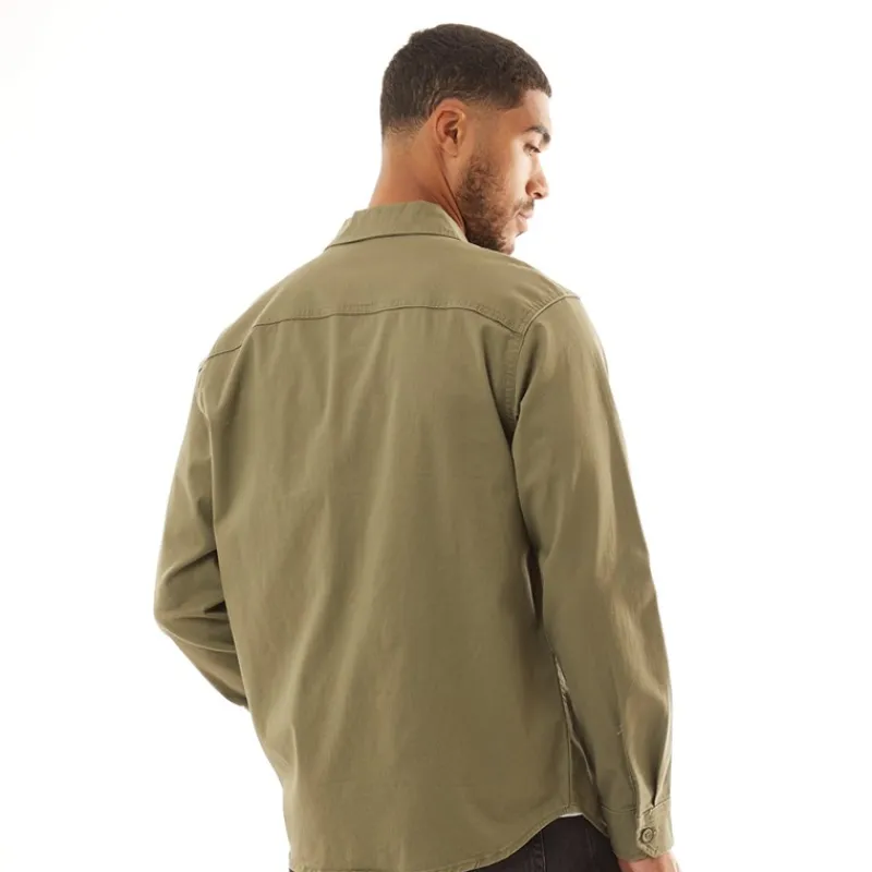 Online JACK & JONES Herre Dave Stretch Overshirt Støvgrå Olivengrøn