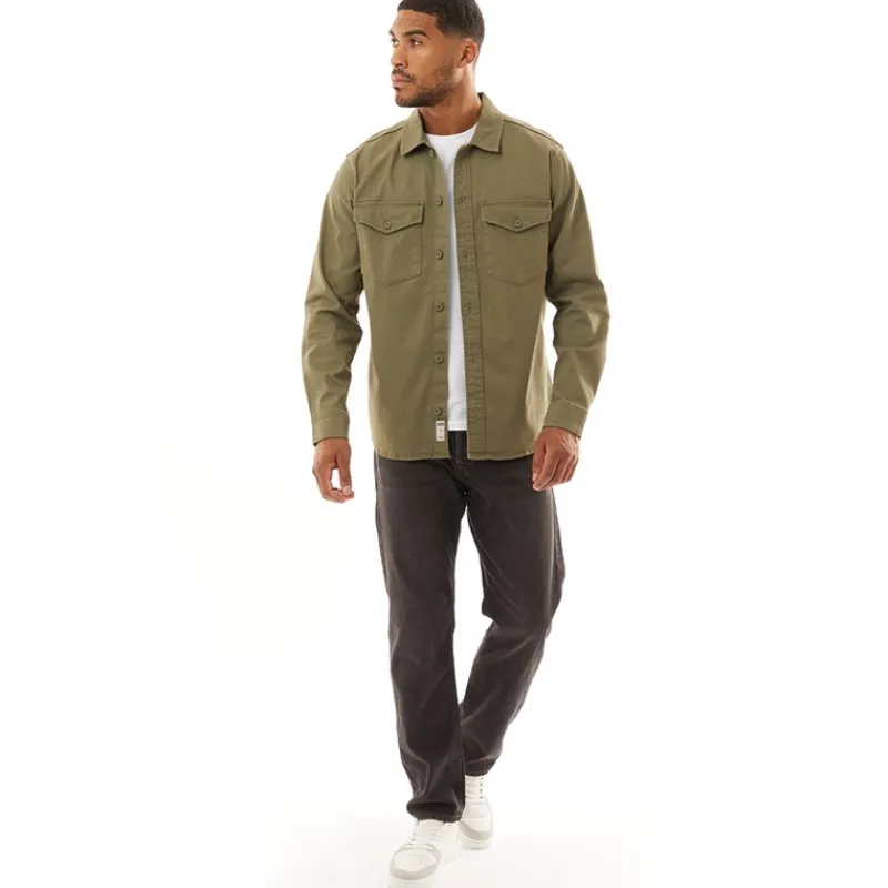 Online JACK & JONES Herre Dave Stretch Overshirt Støvgrå Olivengrøn