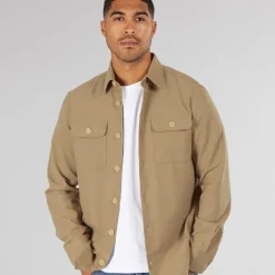 Best PRODUKT Herre Dean Ensfarvet Overshirt Stentøj beige