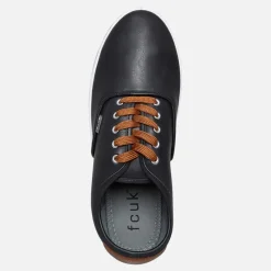 Outlet French Connection Herre Deck PU Lærredgummisko Sort
