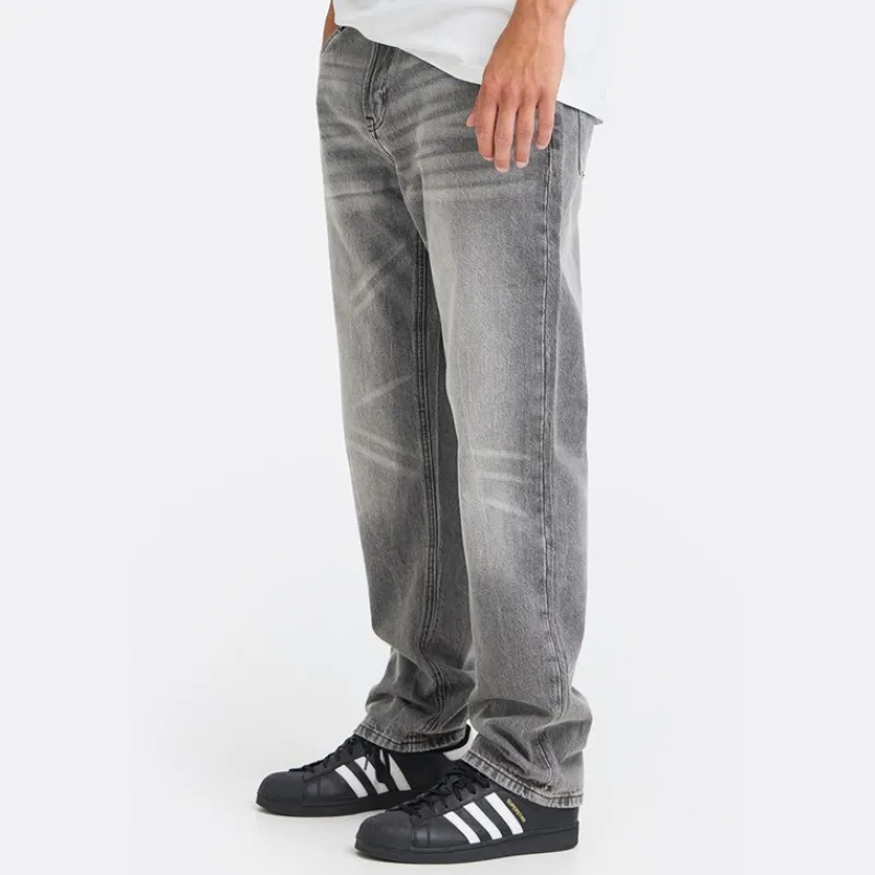 Hot Solid Herre Denim Jeans Grå Denim Grå