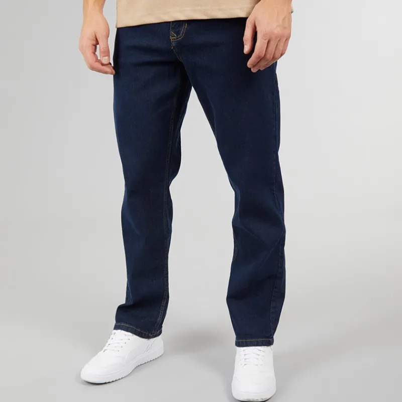 Online Crosshatch Herre Detendu Relaxed Fit Jeans Rå