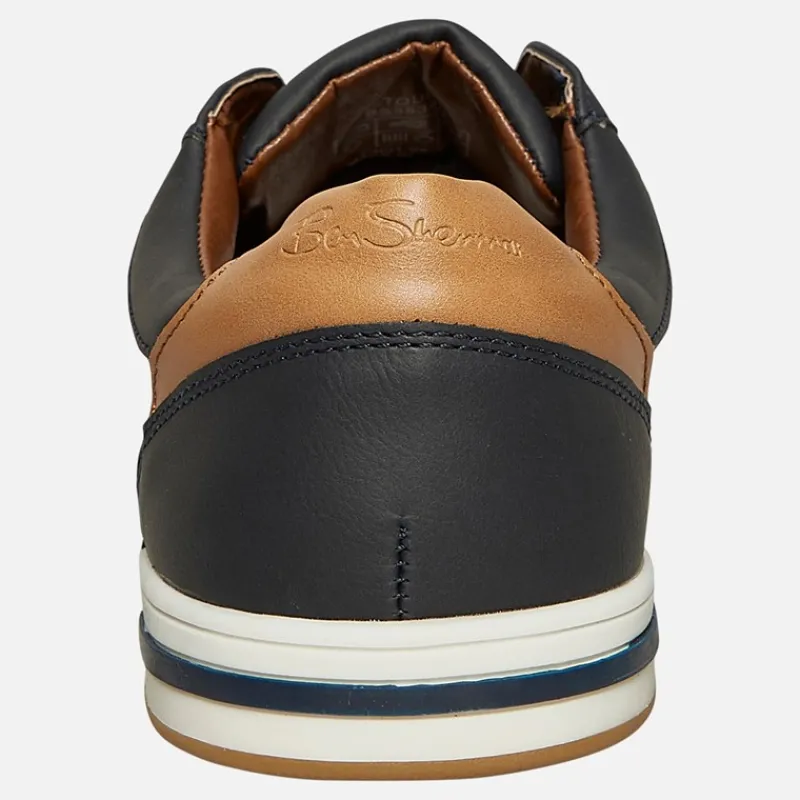 Clearance Ben Sherman Herre Detour Perf Sko Navy PU Marineblå