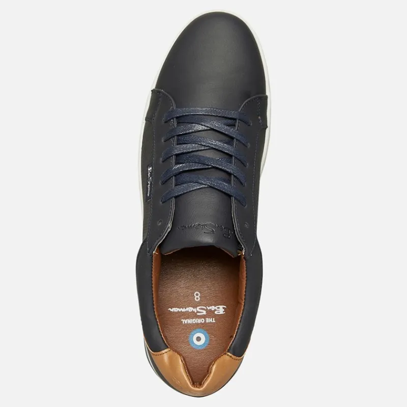 Clearance Ben Sherman Herre Detour Perf Sko Navy PU Marineblå