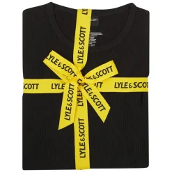 Best Lyle And Scott Vintage Herre Deveron T Shirt Og Loungewear Bukser Sæt Sort/​Grey Marl