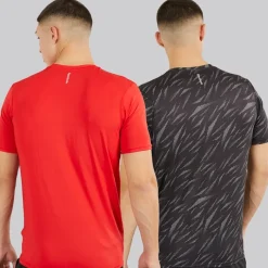 Outlet Reebok Herre Diallo Performance To Pak T Shirts Sort Print/​Rød