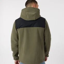 Ellesse Herre Drago Fleecejakke med hætte Khaki kakigrøn