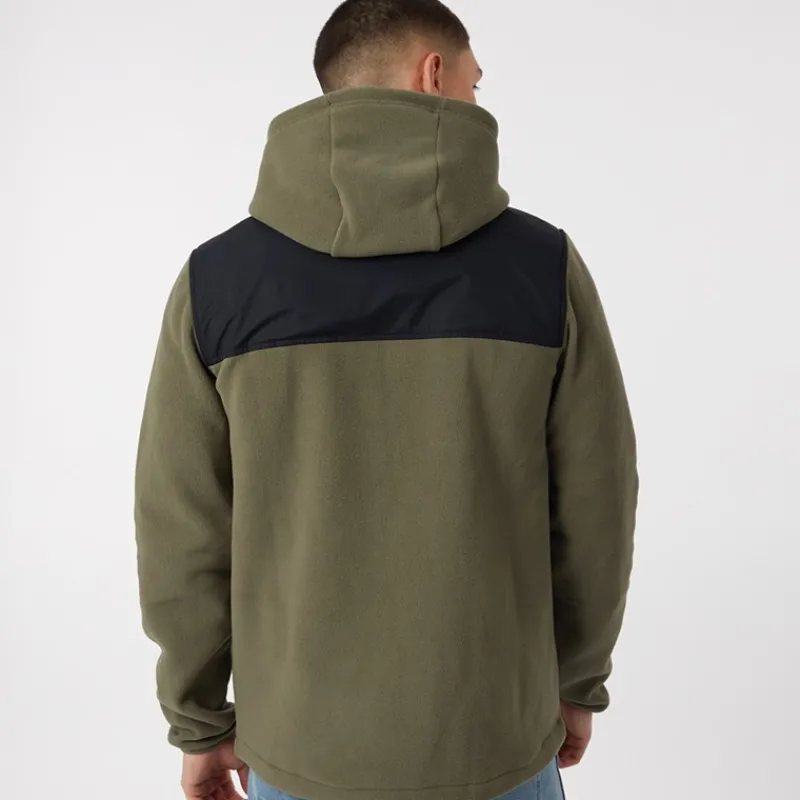 Ellesse Herre Drago Fleecejakke med hætte Khaki kakigrøn
