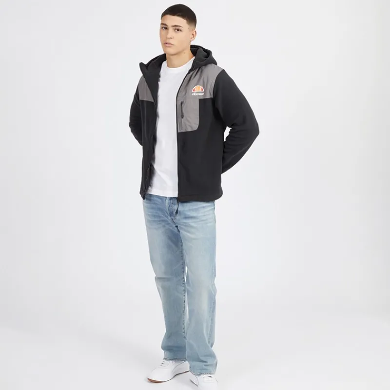 Hot Ellesse Herre Drago Fleecejakke med hætte Sort