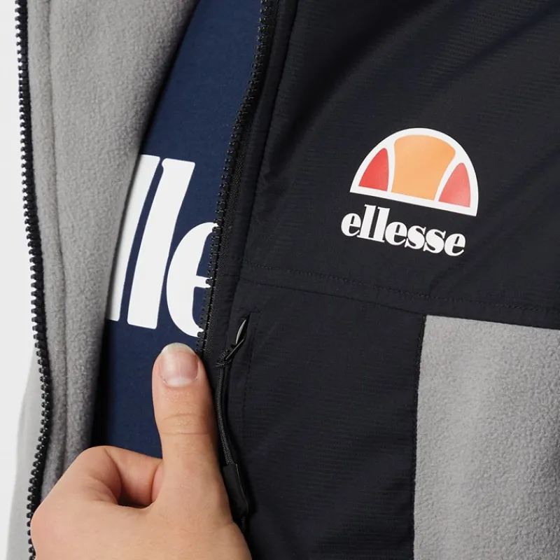 Sale Ellesse Herre Drago Fleecejakke med hætte Lysegrå Grå