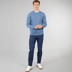 Crosshatch Herre Draker Straight Jeans Mørk Vask Mørkeblå