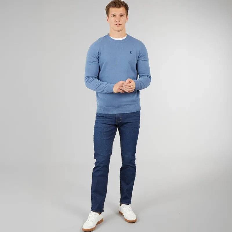 Crosshatch Herre Draker Straight Jeans Mørk Vask Mørkeblå