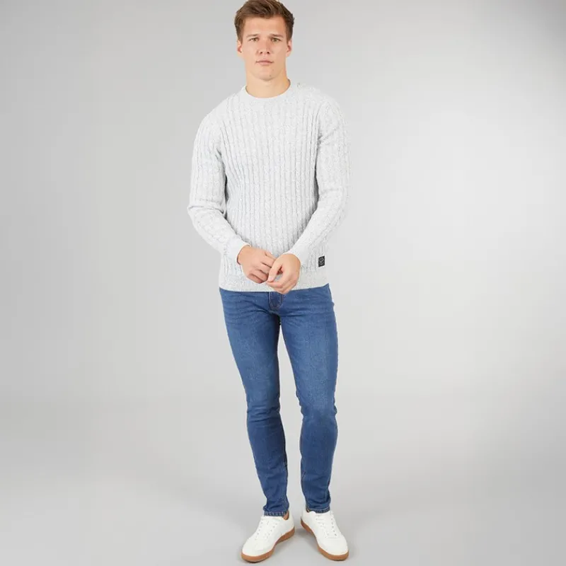 Hot Crosshatch Herre Durtan Slim Fit Jeans Mellem Vask Mellemblå