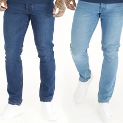 Sale Bench Herre Eddie To-pak Slim Fit Jeans Mørk Indigo Vask / Mellem Blå Vask Lyseblå