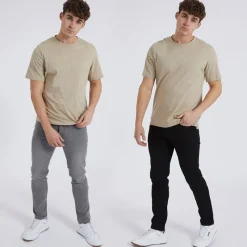 Online Bench Herre Eddie To-pak Slim Fit Jeans /Mellemgrå Sort
