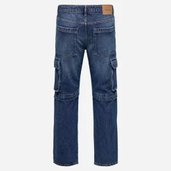 Best ONLY & SONS Herre Edge Lige Jeans Dark Blue Denim Mørkeblå