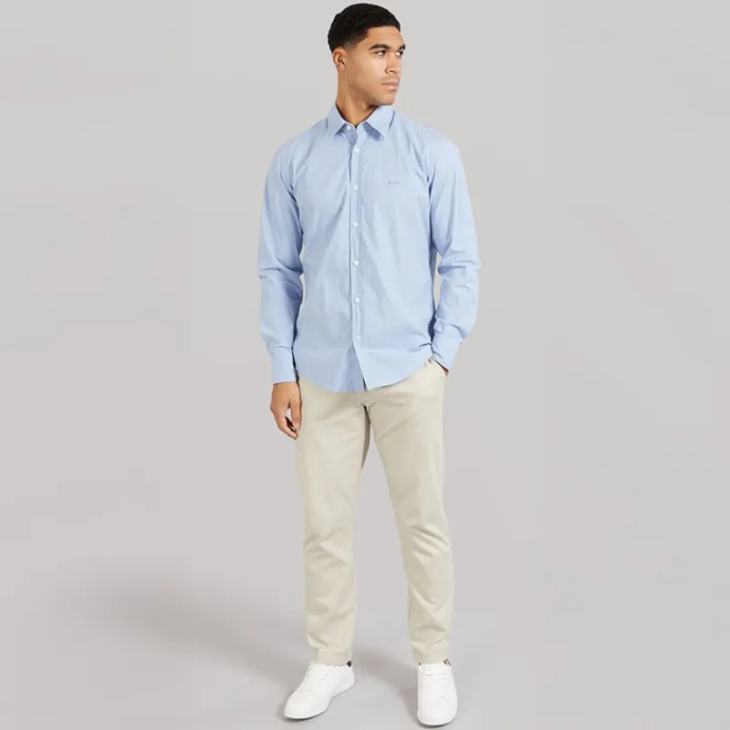 Hot BOSS Herre elegant skjorte Open Blue