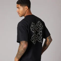 New Avant Garde Herre Emblem T-shirt Sort