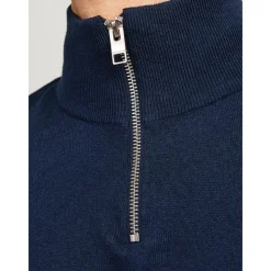 Hot JACK & JONES Herre Emil Strik 1/2 Zip Jumper Navy Marineblå
