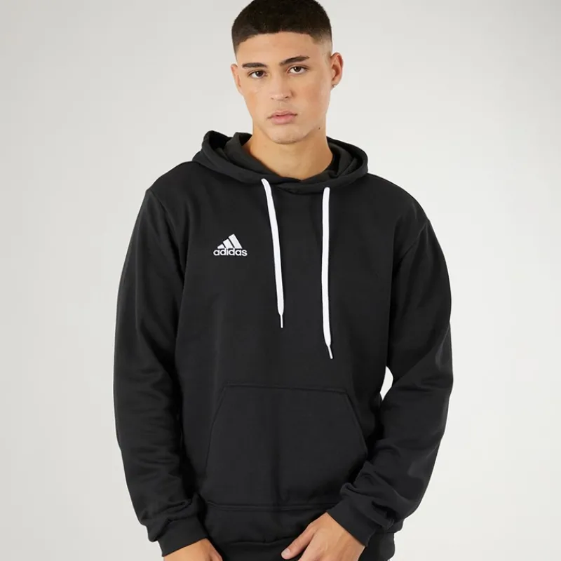 Hot adidas Herre Entrada 22 Pullover Sweat Hoodie /Hvid Sort