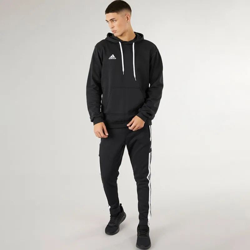 Hot adidas Herre Entrada 22 Pullover Sweat Hoodie /Hvid Sort